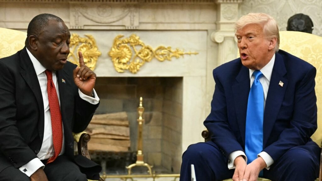El presidente de Sudáfrica niega “genocidio blanco” en su país tras videos que Trump mostró durante su visita a la Casa Blanca