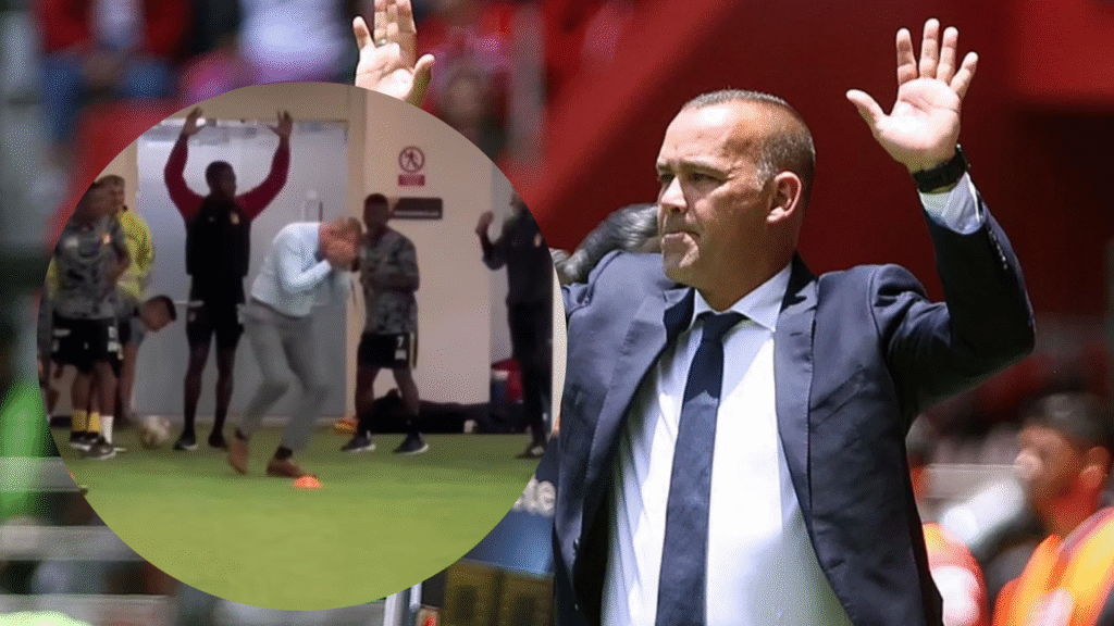 Por poco lo escalabran al técnico venezolano Rafael Dudamel durante una práctica con el Deportivo Pereira