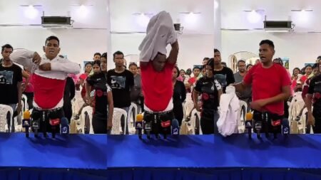 Se quitó un suéter para mostrar su incorporación al PSUV: dirigente juvenil de Acción Democrática “saltó la talanquera” en plena rueda de prensa