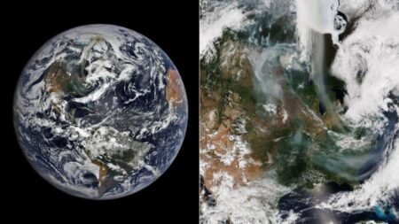 El humo de los incendios forestales en Canadá avanzando sobre Estados Unidos se ve desde el espacio a más de 1,6 millones de kilómetros