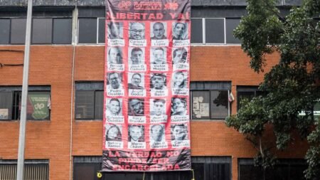 Una horda contra una pancarta: Cómo una valla con los rostros de los trabajadores de la prensa detenidos en Venezuela enfureció al régimen
