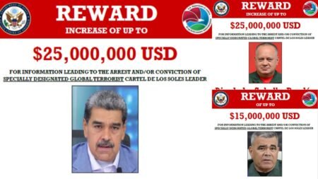 “Ayúdanos a derrotar a Maduro y sus compinches”: Estados Unidos ofrece recompensa de US$25 millones por Maduro y Cabello, y US$15 millones por Padrino López